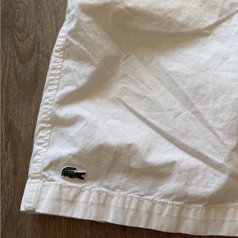 Lacoste White Chino Shorts Mens 30 Cotton Twill Classic Fit Preppy - Picture 4 of 11